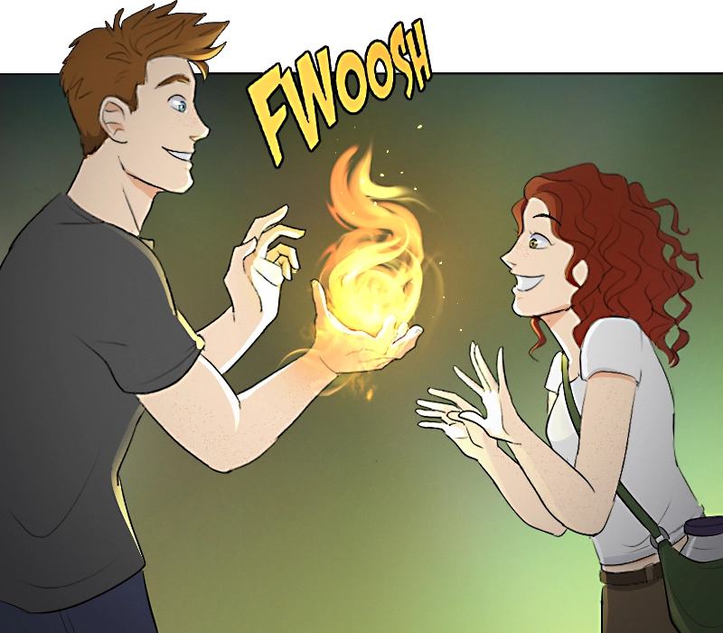 Tori and Aaron with fire FWOOSH