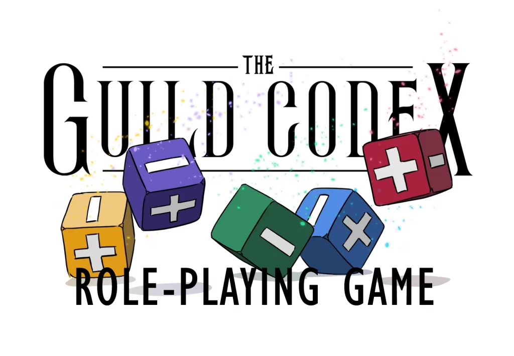 Guild Codex RPG logo with dice